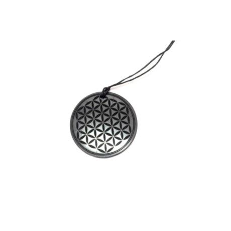 Miniatyrbild Kristallpunkten Shungit amulett Flower of Life 3 cm, 1 st