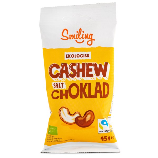 Smiling Cashew Fairtrade EKO, Salt Choklad, 45 g