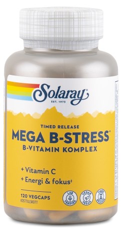 Miniatyrbild Solaray Mega B-Stress, 120 kaps