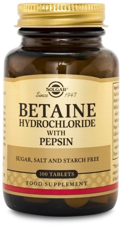 Miniatyrbild Solgar Betaine Hydrochloride, 100 tabl