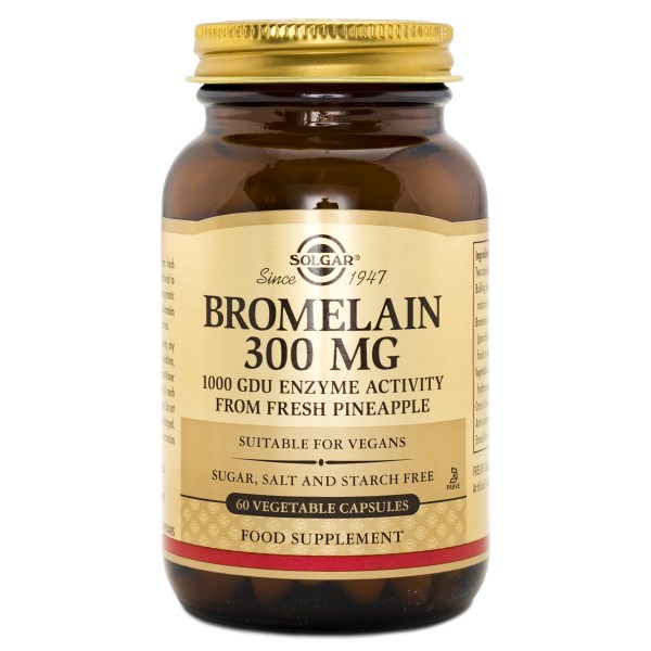 Solgar Bromelain 300 mg, 60 kaps