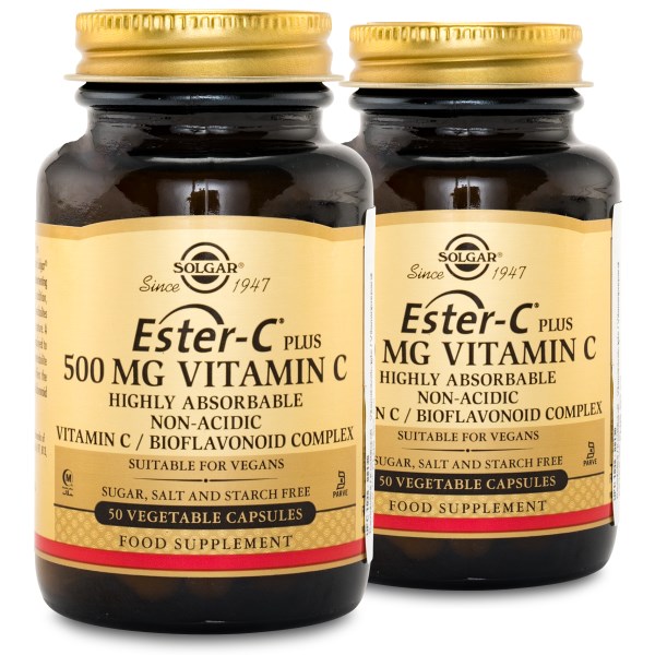 Solgar Ester-C Plus 500 mg Kort Datum, 2-pack