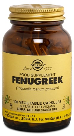 Miniatyrbild Solgar Fenugreek Bockhornsklver, 100 kaps