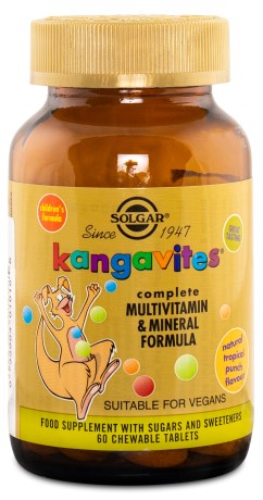 Miniatyrbild Solgar Kangavites Multivitamin Barn, Tropical Punch, 60 tabl