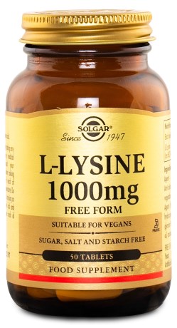 Miniatyrbild Solgar L-Lysine 1000 mg, 50 tabl