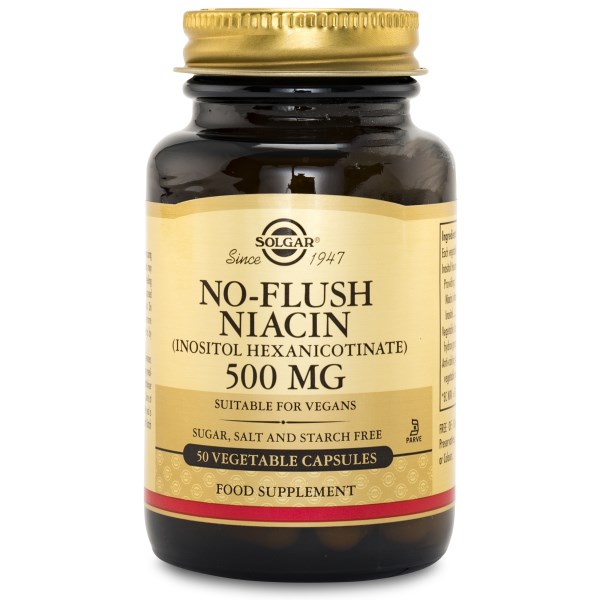 Solgar No-Flush Niacin, 50 kaps