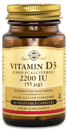 Miniatyrbild Solgar Vitamin D3 2200 IE, 50 caps