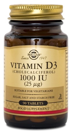 Miniatyrbild Solgar Vitamin D3 25 mcg, 90 tabl