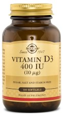 Miniatyrbild Solgar Vitamin D3 400 IE, 100 softgel