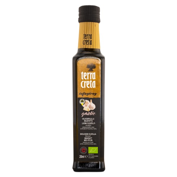 Terra Creta Bio Infusion Ekologisk Extra Virgin Olivolja, Vitlök, 250 ml