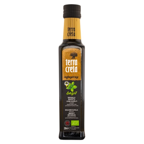 Terra Creta Bio Infusion Ekologisk Extra Virgin Olivolja, Basilika, 250 ml