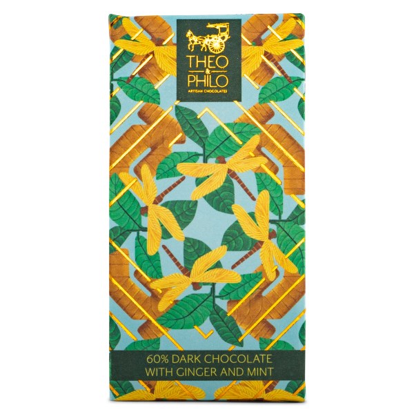 Theo & Philo 60% Dark Chocolate Candied Ginger & Mint 45 g