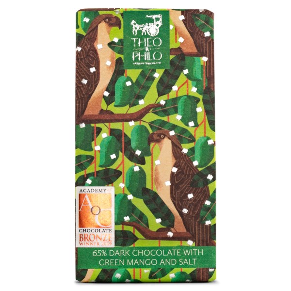 Theo & Philo 65% Dark Chocolate 45 g Green Mango och Seasalt