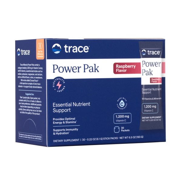 Trace Minerals Electrolyte Stamina Power Pak, Raspberry, 30-pack