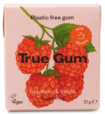 Miniatyrbild True Gum Tuggummi, 1 st, Raspberry & Vanilla