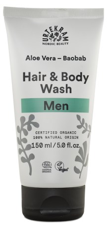 Miniatyrbild Urtekram Men Aloe Vera Baobab Hair & Body Wash, 150 ml
