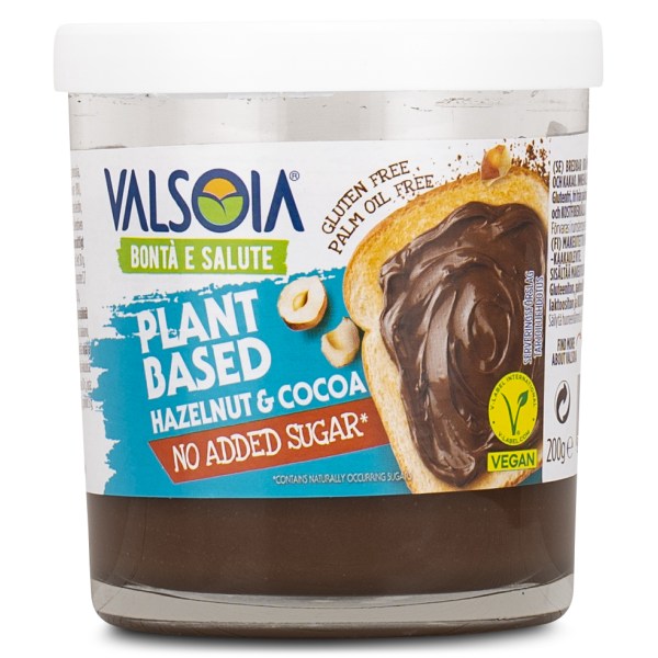 Valsoia La Crema Hasselnötskräm Utan Tillsatt Socker, 200 g