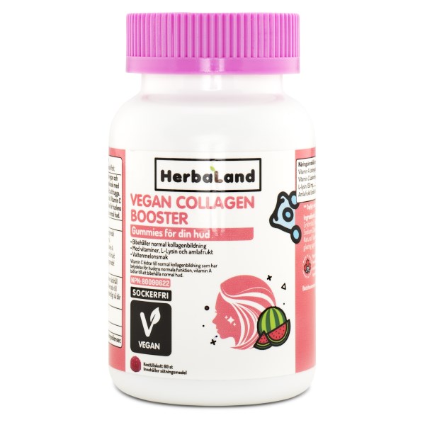 Vegosfären Herbaland Vegan Collagen Booster 60 tuggtabl Vattenmelon