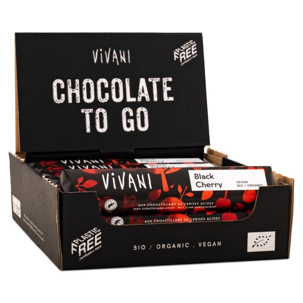 Vivani Mörk Choklad 62 % Körsbär 18-pack
