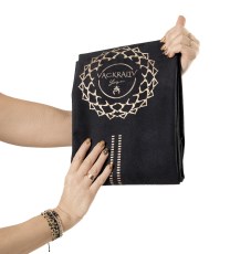 Miniatyrbild VL Yoga Non-Slip Suede Flower Aum Eco Towel Mat 1 mm, 1 st, Black