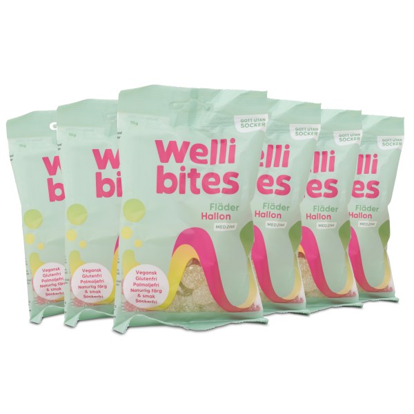 Wellibites Fläder & Hallon, 6-pack
