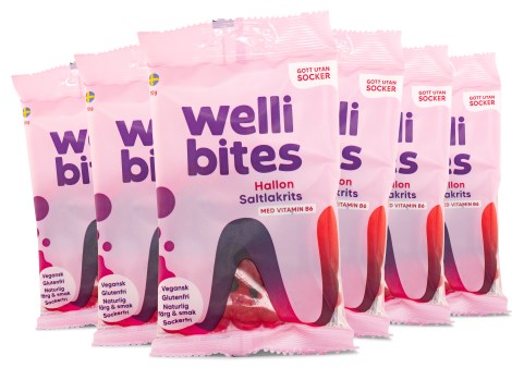Miniatyrbild Wellibites Hallon & Saltlakrits, 6-pack