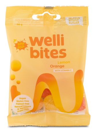 Miniatyrbild Wellibites Super Sour Vitamin C, Lemon & Orange, 50 g