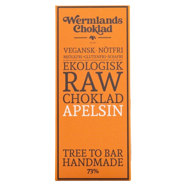 WermlandsChoklad Rawchoklad EKO, 50 g, Apelsin