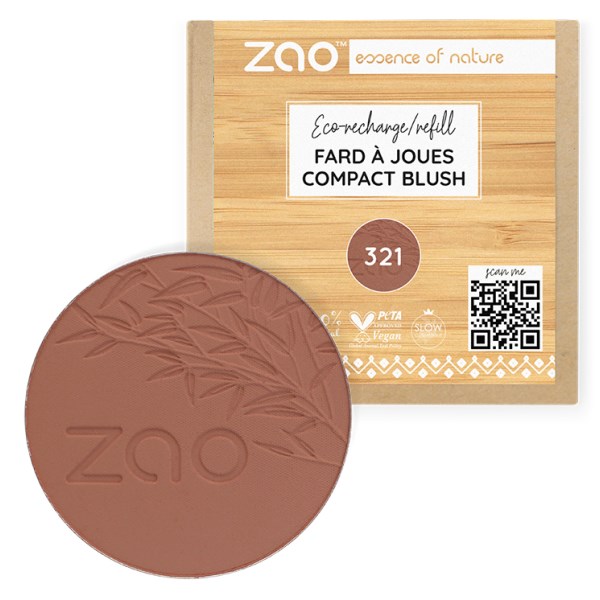 Zao Compact Blush, 9 g, Brown Orange