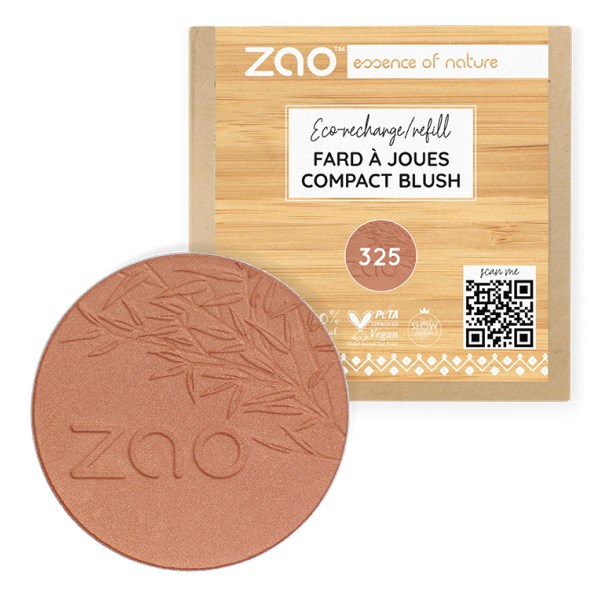 Zao Compact Blush, 9 g, Golden Coral