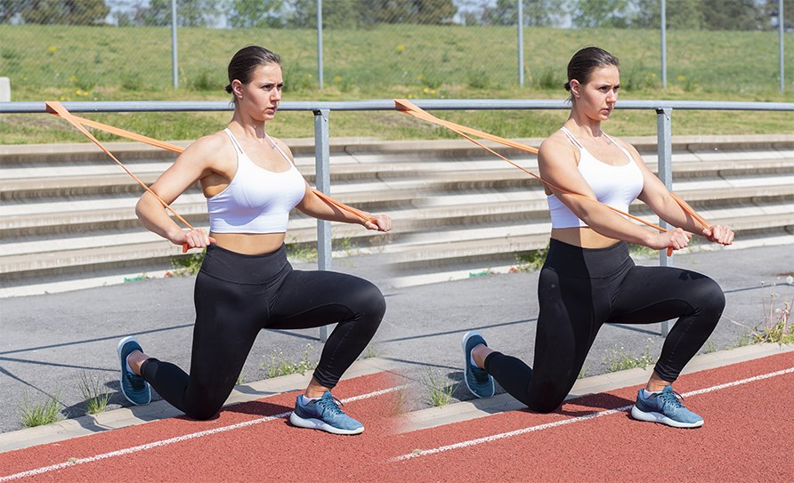 Brstpress med gummiband.