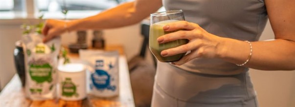 Grn Power Smoothie med kollagen och protein