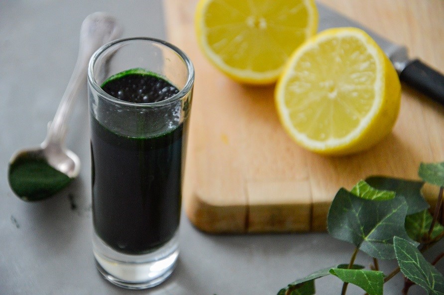 En gr�n shot med citron.