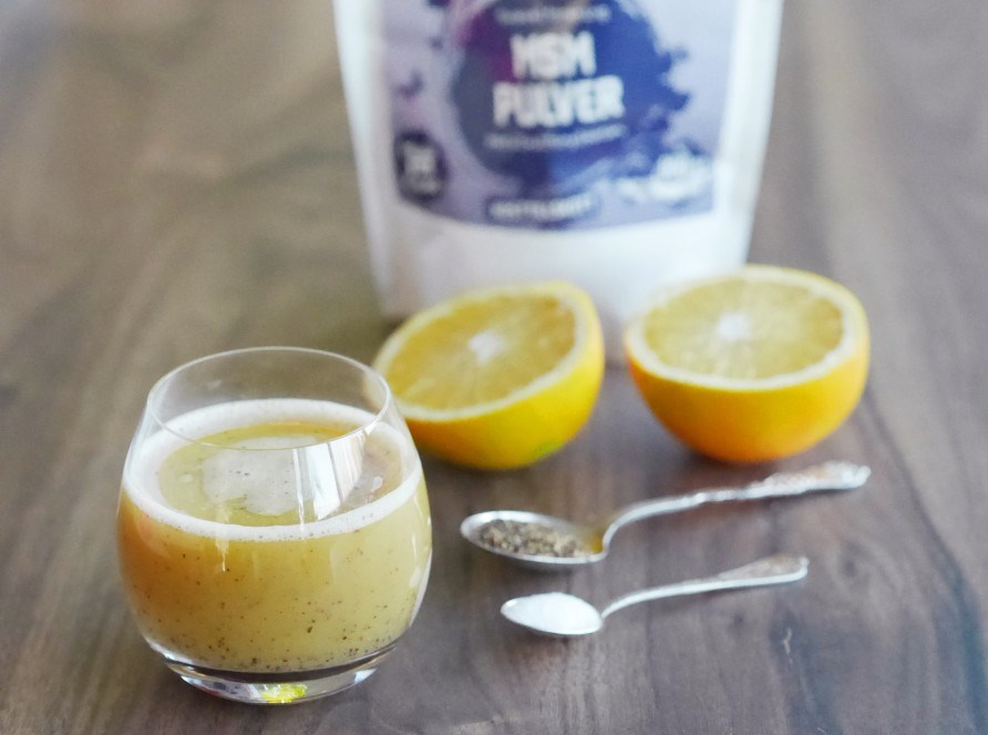 Smoothie med Healthwell MSM Pulver och citron. 