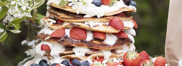 Pannkakstrta med vaniljkvarg