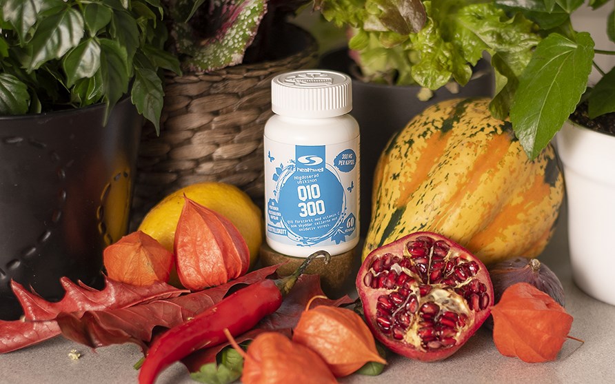 Q10 300 frn Healthwell bland frukt och grnt.