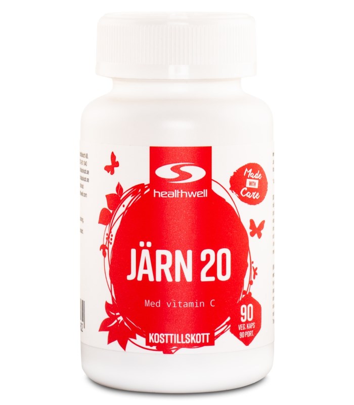 Järn 90 kaps. | Optimerat tillskott för kvinnan | Svensk Hälsokost