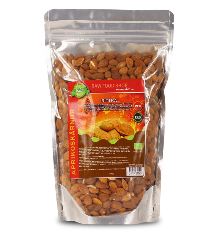 Miniatyrbild Raw Aprikosk�rnor Bittra, 500 g