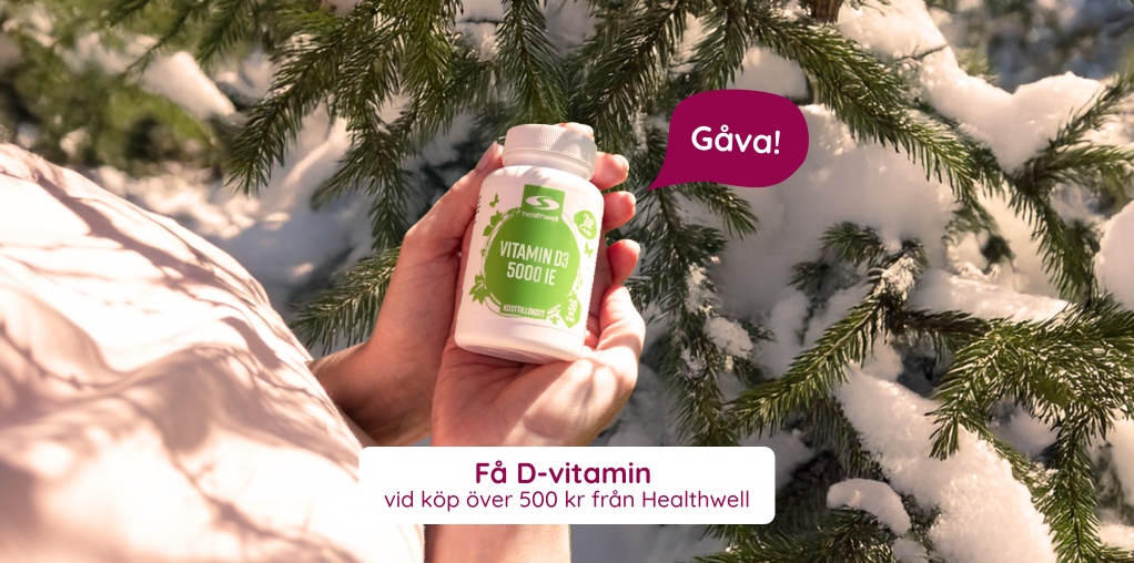 Bara idag! F� Healthwell Vitamin D3 5000 IE, 30 kaps p� k�pet n�r du handlar fr�n Healthwell f�r 500 kr