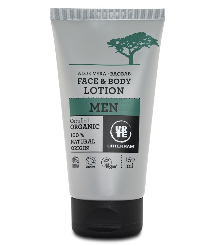Handla Urtekram Men Aloe Vera Baobab Face & Body Lotion hos Svensk